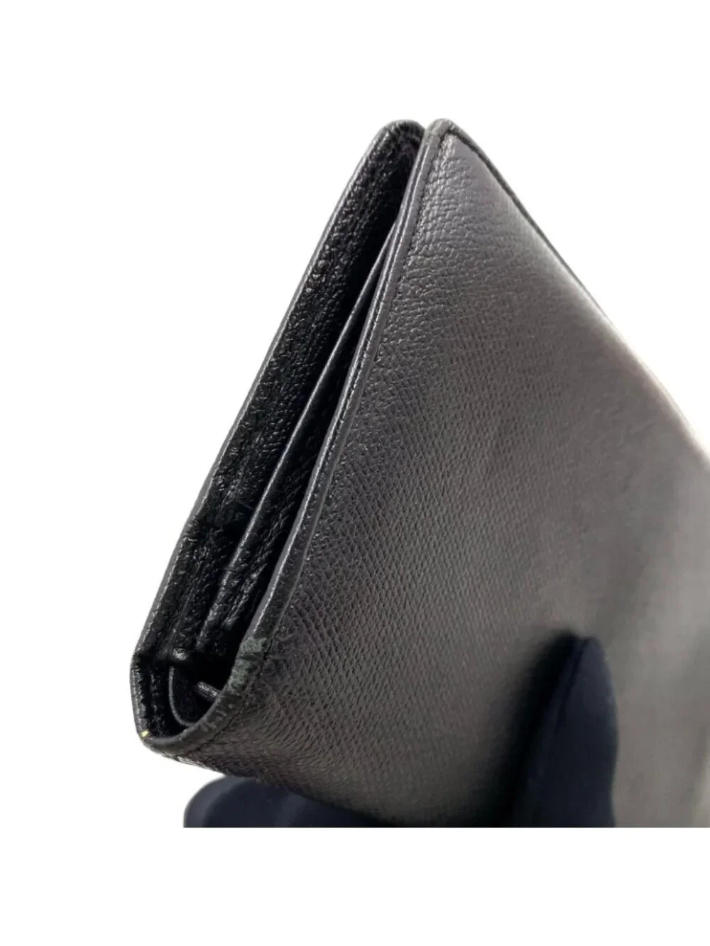 Chanel Coco Button Caviar Leather Black Bifold Wallet Gold